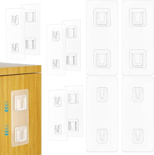 Klebehaken 5 Paar Set Transparent，Klebehalterung, Kein Bohren Erforderlich, Selbstklebende Doppelseitige Wandhaken，Abnehmbar, Geeignet für Küche, Bad, Wohnzimmer, Vertikale