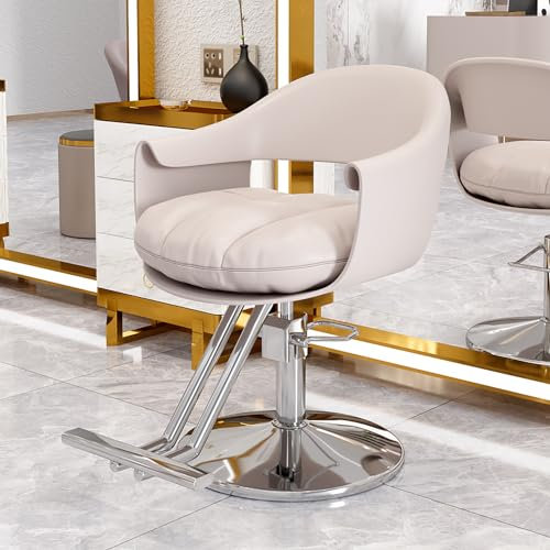 Generisch Friseurstuhl, Professioneller Stylingstuhl, Friseurstuhl Für Den Heimfriseursalon, Mit Hochleistungshydraulikpumpe, Verstellbarer Spa-Schönheitsausrüstung, 360 ° Drehbar,Schwarz,02