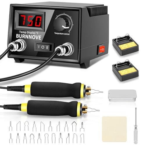 BURNNOVE Kit Pyrogravure Bois 100W avec Double Stylo et Écran LCD