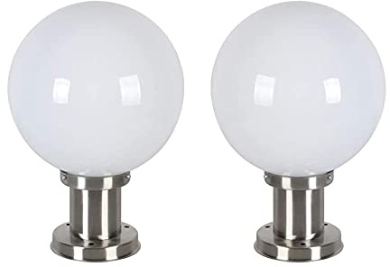BLOOHK Lampada da Esterno a Forma di Globo, Moderna Lampada da Terra a Forma di Sfera in Acciaio Inox, Lampada da Esterno con Attacco E27 Impermeabile IP65 per Giardino, vialetto, Patio, cancello del