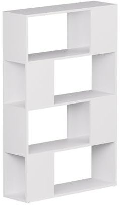 Vicco Raumteiler Eneos, Weiß, 80 x 124.5 cm | als freistehendes Regal zur flexiblen Raumaufteilung einsetzbar