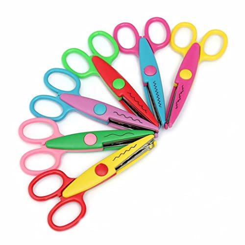 6-teiliges Zackenscheren-Set für Kinder, sicher, bunt, dekoratives Papierscheren-Set mit Spitzenkante für Lehrer, Basteln, Scrapbooking, Kinder-Design, Papierschere mit Spitzenkante, Zackenschere