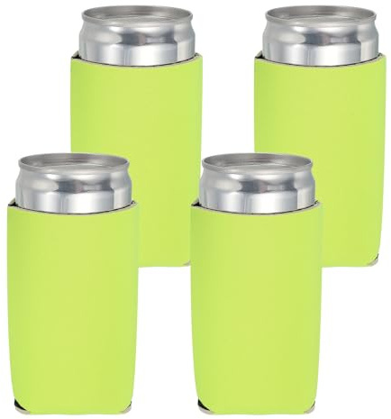 sourcing map 4 fundas enfriadoras de latas, fundas de neopreno aisladas de 12 onzas, fundas antideslizantes para latas de refrescos, soporte estándar para bebidas de cerveza y botellas de agua