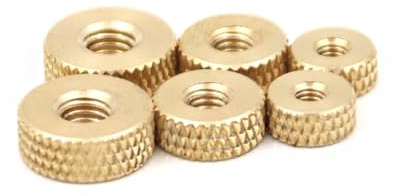H65 Brass Knurled Thumbnut (10-Pack) – Knurled, Flat-Head thumbnut Suitable for DIY Projects and Decorative Applications (M6x1.0=10pcs)