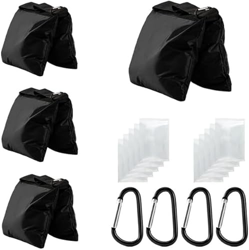 Jiang&Rong 4 Stück Sandbags,Sandsäcke Zum Beschweren,Gewichte,Schwarz | sandbags, sandsäcke zum beschweren, Sandsack für Stativ,Hintergrundgestell,Pavillion Beschwerung Angelstuhl