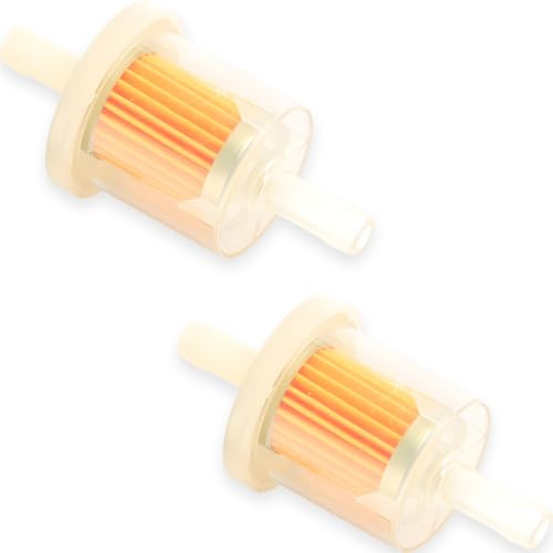 Lotsdonxia 2 Pcs 40 Micron 1/4 Inline Fuel Filter, Compatible with Briggs Stratton 691035 Replacement, Universal Plastic Filter for Lawn Mowers & Small Engines