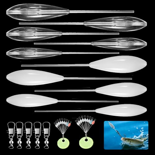 18 Stück Forellen Angelzubehör Set, Angelzubehör Forellen Set mit 6 Dreifachwirbel & 2 Gummiperlen Angeln, 6-20g Schwimmend & Langsam Sinkend, Angeln mit Spirolino Forelle Set für Forellenteig