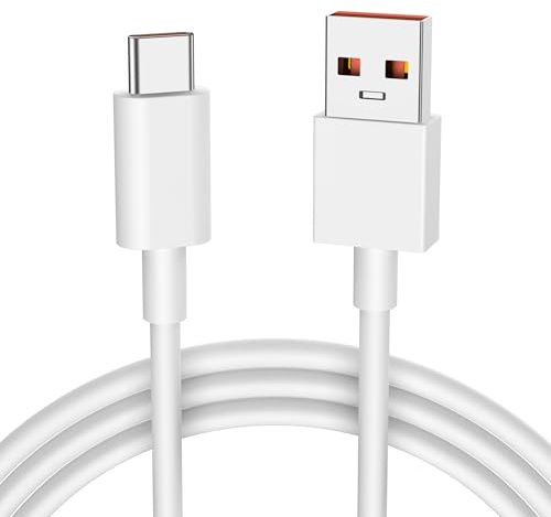 Amzpas 120W 6A Cavo USB Type-C 1M, Cavo USB C Ricarica Rapida per Xiaomi Redmi Note 14 13 12 11 11S 10S 11T 8 9 Pro; Xiaomi 14 13 10T 11T 12T 11 12 Lite, POCO X6/X5/C65/X4/F3/M5/M5/Mi Pad 5 (1M*2)