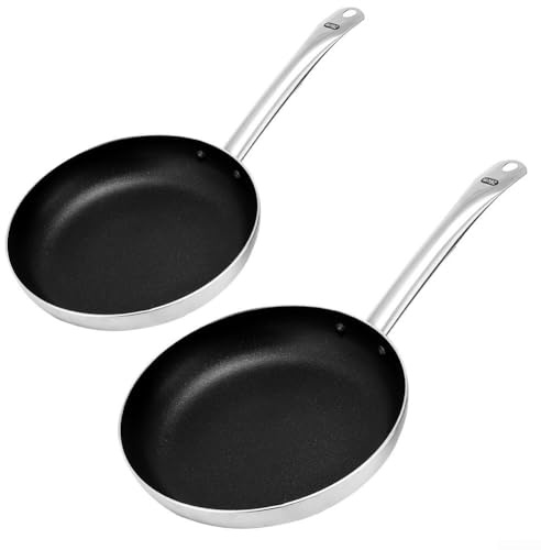 Aluminium Saucepan Crepe Frying Pan Non-Stick Pancake Pan with Long Anti-Scald Handle for Use on Gas and Induction Stoves (20cm)