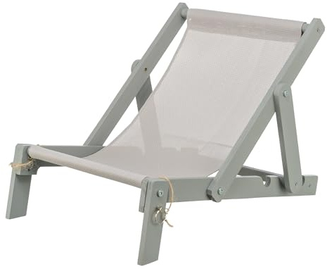 Trixie Strandstuhl – Liegeplatz für Hunde & Katzen – Verstellbar & klappbar – Strong Edition – grau – 33 × 37 × 51 cm