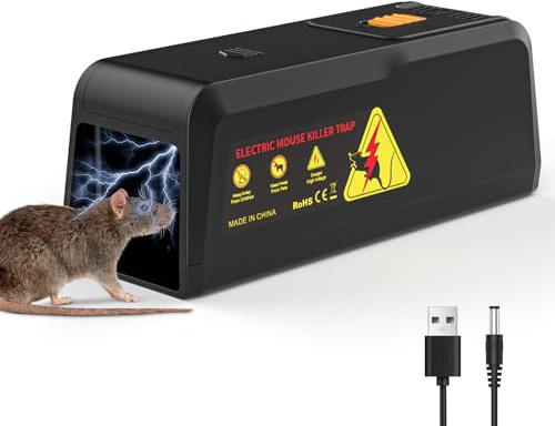 Vankarr Elektrisk råttfälla 2 800 V, elektrisk musfälla inomhus återanvändbar musfälla för kök, effektiv och giftfri råttbekämpning