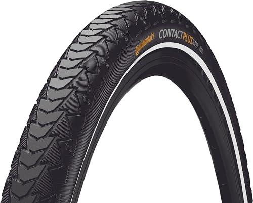 Continental Contact Plus Pneu de vélo Mixte Adulte, Noir Réflex, Size 28 x 1.75