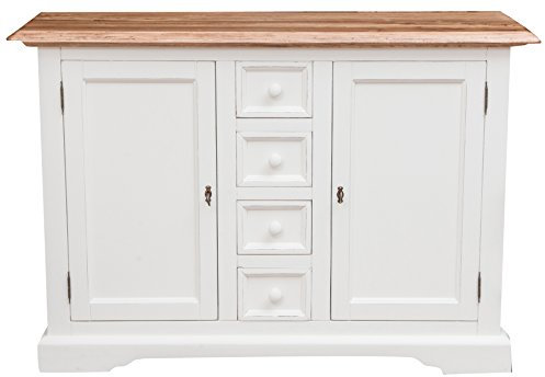 Biscottini Kommode Holz massiv Made in Italy - Sideboard Wohnzimmer 135x45x92 cm - Buffetschrank landhausstil - Sideboard Holz
