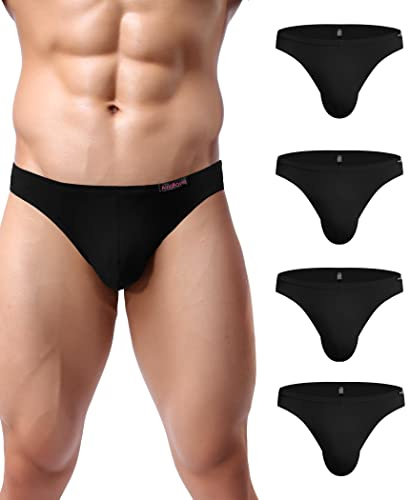 Avidlove Herrunderkläder 4-pack, trosor micromodal – silkeslena kalsonger, 4 x svart, M