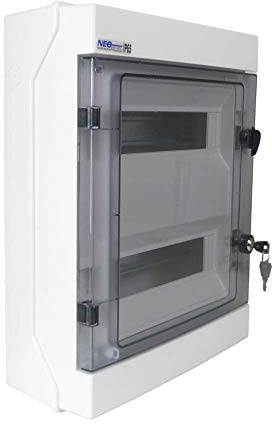 ELEKTRO-PLAST Verteilerkasten mit Schloss RH 24/Z IP65 Feuchtraumvert​eiler 24 Module Aufputz Sicherungskasten RH24/Z 36.25 4095, Weiß