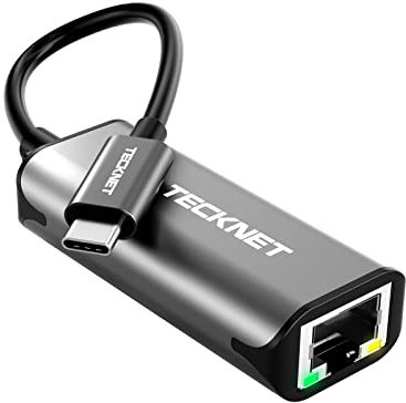 TECKNET USB C to Ethernet Adapter, Aluminum Ethernet to USB C RJ45 Gigabit Wired Network Adapter for Gaming, Portable Type-C Thunderbolt 1000Mbps LAN Enternet Adapter for MacOS, Windows 10/11 and More