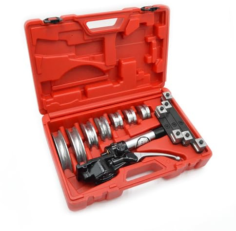 3S SuperSamaStore Hydraulisches Rohrbiegegerät für Kupferrohre mit 7 Metallformen, Kupferrohr Biegemaschine aus Duraluminium, Minimaler Biegeradius 2,5×Ø, ABS-Koffer, Länge 310 mm