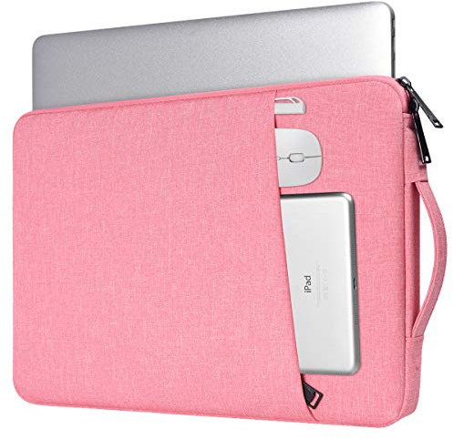 Laptop Case 13.3 inch, 13 inch Laptop Sleeve Compatible with HP Acer ASUS, Dell Latitude, Waterproof Carrying Case with Pockets&Handle, Pink