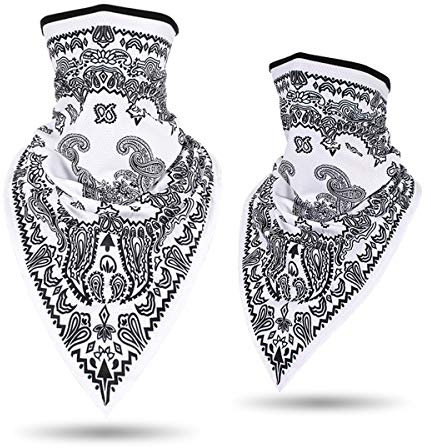 LKXHarleya Moto Bandana Balaclava Femmes Masque De Couverture De Visage Respirant Demi Visage Masque Cou Chaud Chapeaux d'hiver, Blanc