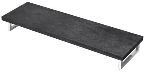 Mai & Mai Waschtischplatte Holz Wandkonsole Waschbeckenauflage 45x160cm | Waschtischhalter in gebürstet Anthrazit, 50mm dick Tischplatte, inkl. Edelstahlkonsolenträger Platte03