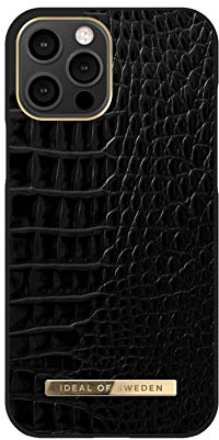IDEAL of Sweden Neo Noir Croco Schutzhülle für Apple iPhone 12 Pro Max, Schwarz