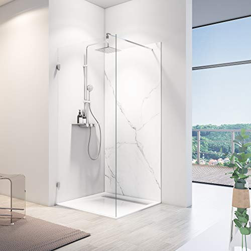 Schulte 2 panneaux muraux l.100 x h.210 cm surface 4.2 m² douce SOFTTOUCH, 3 mm épaisseur, revêtement pour salle de bain douche, resistant aux rayures, marbre de carrare, avec adhésif double face