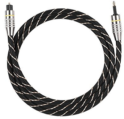 Agatige Cavo da Mini Toslink a Toslink, Cavo Audio Digitale da 3,5 mm in Fibra Ottica da Toslink a Mini Plug Connettore Rotondo Placcato in Oro(1M)