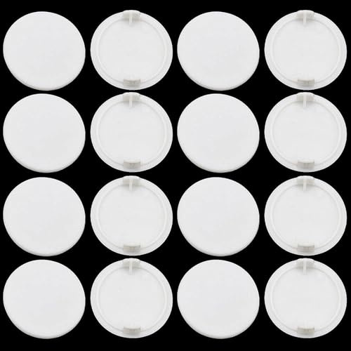 PLCatis 25Pz Tappi per Fori Plastica 35mm Tappini Bianchi a Scatto per Chiusura Fori Tappi copriforo per Chiudere Buchi dei Mobili Creati dai Nodi