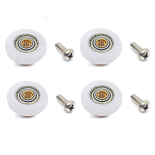 Lot de 4 roulettes de rechange pour porte de douche coulissante - 19 x 5 mm