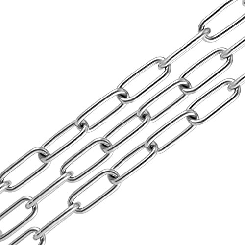 KOOMEDA 32,8 m Edelstahl-Kette, dekorative Kette, Metallkette, strapazierfähig, für Schaukel, Anker, Haustier, Hund, Kleidung, Pflanzen und Diebstahlschutz.