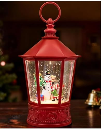 Christmas Snow Globe, Snowman Christmas Lantern, Musical Lighted Snow Globes 10.5 Inch，USB & Battery Powered, for Adults and Kids, Christmas Festival Decoration Gifts