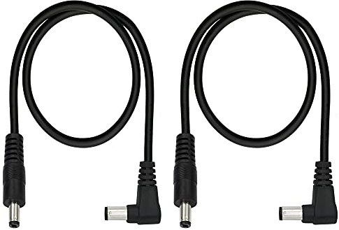 GINTOOYUN Rechtwinkliges DC-auf-DC-Stecker-Stromkabel, 24AWG DC 5,5 mm x 2,1 mm Stecker auf 90-Grad-DC-Stecker Patchkabel-Adapter-Verlängerungskabel für Streifenbeleuchtung, CCTV,Auto, usw.(2 Stück)