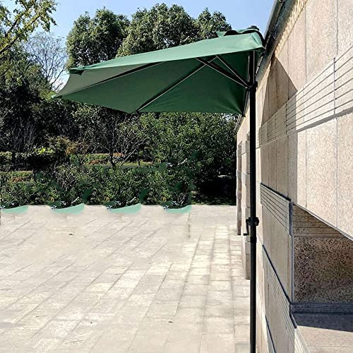 GALLIN Balcon Semi Parasol Ombrelle De Jardin Demi Parasol De Balcon Portable Demi Parasol Terrasse Demi Parapluie Solaire avec Manivelle (Color : Green)