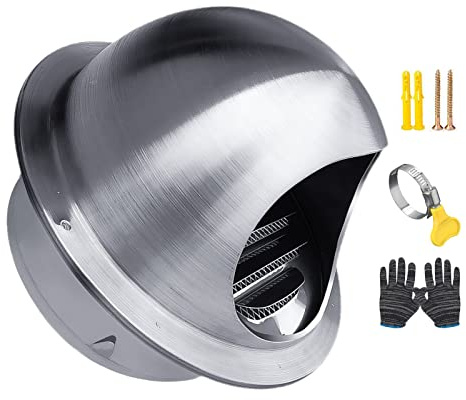 304 Stainless Steel Wall Vent Hood, Dryer Vent Cover For Flats Apartment, Calibre 7.1/7.9/9.8/11.8 Weatherproof Air Circulation, Silver Vent Cover With Screen Mesh For Wall Ceiling ( Color : Silve