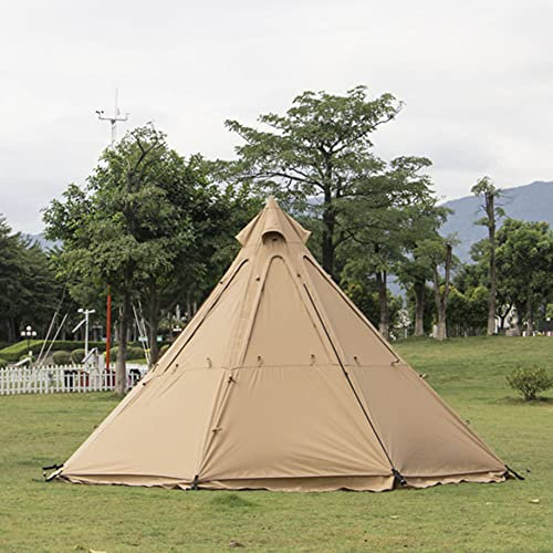 Großes Pyramiden-Tipi-Campingzelt mit Herdloch, Indianerzelt mit Tragetasche für 5–8 Personen, Familien-Camping-Hot-Zelte (Farbe 1) (Farbe 1) small Gift