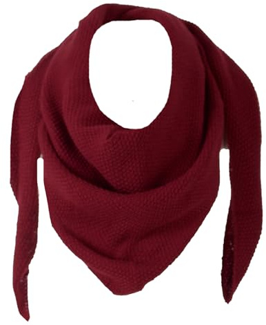 FASHION YOU WANT Damen XXL Strick Dreieck Schal mit Reiskorn Strickmuster in Unifarben, Schal, Leichtes Tuch