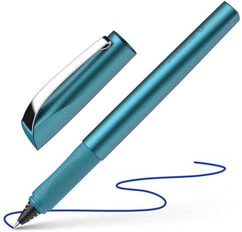 Schneider 186257 Ceod Shiny Tintenroller (Rechts- und Linkshänder, Strichstärke M, inkl. Tintenpatrone Königsblau) teal