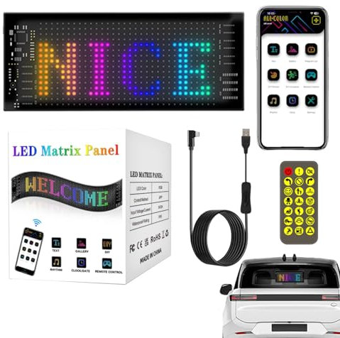 Led Anzeigetafel, Led Anzeige Programmierbar, Led Laufschrift Mit Textmusteranimation, Leuchtreklame Personalisiert, Leuchtschild FüR Auto, LKW, Text, Graffiti