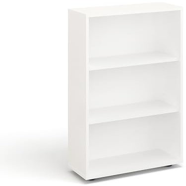 KOMTO Regal 60 cm breit Weiß - Bücherregal mit 3 Ebenen und Höhenverstellbare Regale, Standregal, Aufbewahrungsregal | Bookshelf Lumo 60 x 90 x 24 cm (BxHxT)