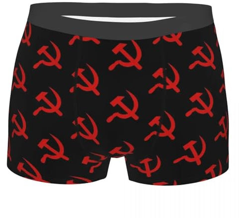 VVCPVDXCI Mutandine Comunista Falce Martello Mutandine Breathbale Uomo Biancheria Intima Comodi Pantaloncini Boxer Slip 2 pz, Colore unico, Black_Medium