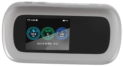 Hotspot Mobile 5G WiFi6 LTE, Routeur 5G avec Emplacement pour Carte SIM, Modem de Couverture Internationale, Appareils Internet Portables pour Les Voyages, 16 Utilisateurs, écran