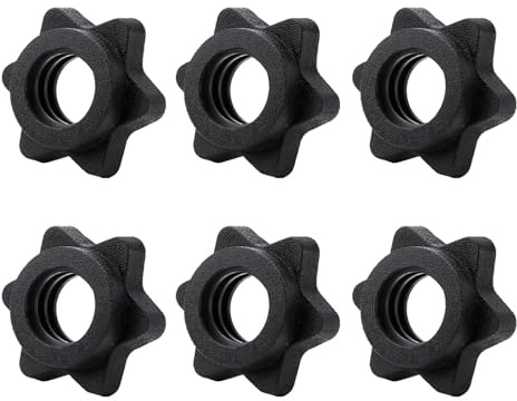 6PCS Dumbbell Clips, Anti-Slip Barbell Clips Barbell Collars, Hex Dumbbell Screw Ends, Barbell Clips Dumbbell Collars Screw Clamps,Hex Nut Barbell Spin-Lock Collars for Weight Lifting Fitness Training