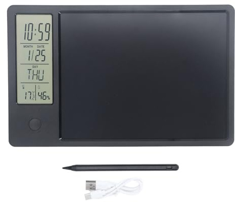 Lavagna per calendario elettronico, tavoletta grafica per calendario elettronico con display LCD per scrivere appunti senza carta per casa, ufficio (Nero)