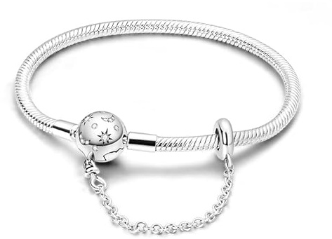 KUNSIR Joyería Pulsera de Mujer plata 925 Compatible con Abalorios, Serpiente Pulsera Compatible con Pandora Abalorios,Los Mejores Regalos para Chicas