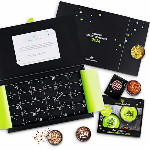 Zauber der Gewürze Premium Gewürz Adventskalender 2025 | Weihnachtskalender mit 24 hochwertigen Gewürzen & Rezept-Booklet | Adventskalender und Geschenk für Männer und Frauen