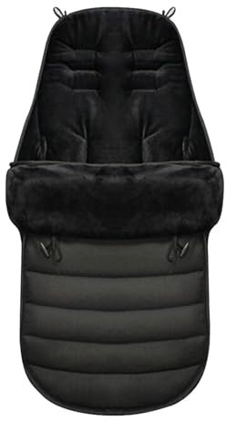 ZONSUSE Fußsack für Kinderwagen Buggy, Winterfußsack Baby Fußsack, Babyfußsack für Babyschale, Winterfußsack mit Reißverschluss Waschbar Abnehmbar Passend für Alle Kinderwagen (Schwarz 1)