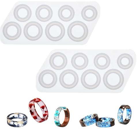 Silikon Ringformen für DIY Epoxidharz Schmuck - Harz Gießform für Dekoration, Crafting, Anhänger, Halskette und Fingerringe Herstellung