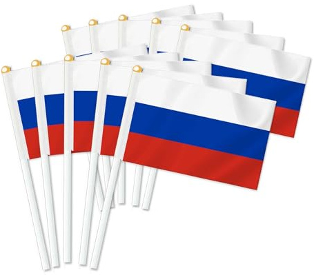 25 Stück Russland Handheld Flagge, Dekor Hand gehalten Hold Fahne, Dekoration Banner hand Russia