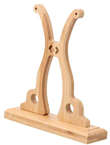 Cabilock Retro Chinese Style Wooden Fan Base Round Stand for Home Decor Parties Collectors