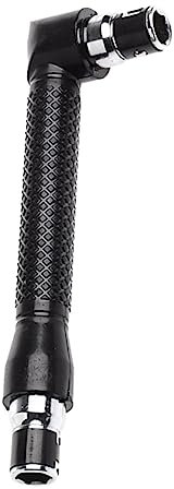OSALADI Double-Headed L-Shaped Socket Wrench 1/4 Inch Hex Screwdriver Adapter Black 90 Degree Right Angle Dual Head Socket Wrench for Mechanical Repairs